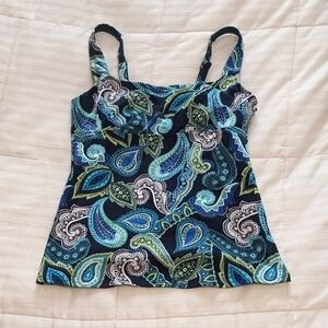 𝅺lands' End paisley pattered bathing suit top size 2